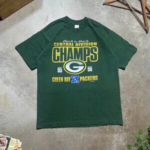 Vintage 90s Single Stitch Green Bay Packers 1996 Champs Tee Shirt Mens XL NFL